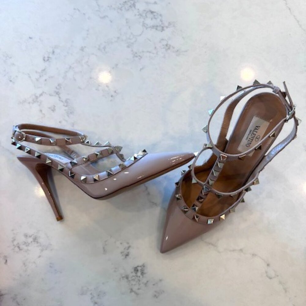 Valentino Rockstud Caged Pump, Taupe
